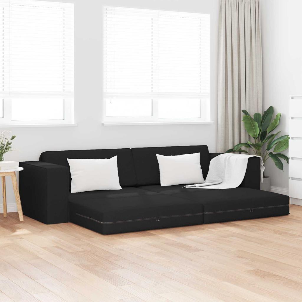 Sofa Bed Black 245 x 78 x 77 cm Fabric