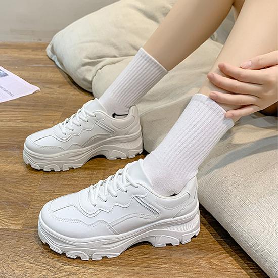 Dad's Shoes, Thick Soled Breathable White Shoes for Spring and Autumn, Student Casual Sports Shoes