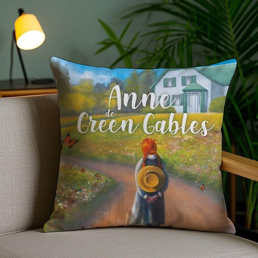 Anne of G-Green Gables Pillow Case Home Dorm Chair Back Short Plush Double-sided Printing Office Nap Time Cushion Cover