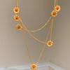Vintage Classic Diamond Studded Daisy Layered Necklace Exquisite Single-layer Collar Chain Party  for Women Gifts