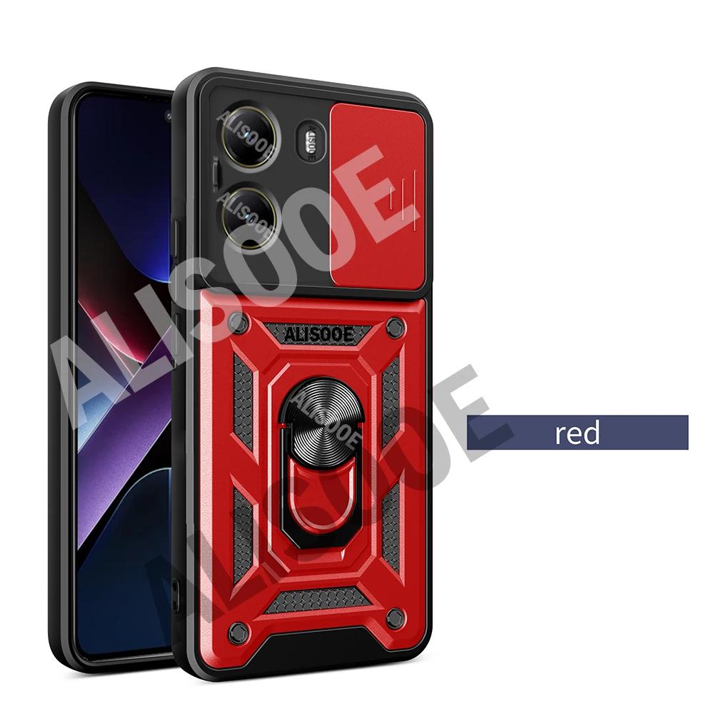 Schiebe-Kamera-Schutzhülle für POCO X7 Pro 5G Hülle Drehbarer Ringständer Schutz Rückseite für Xiaomi POCO X7 Pro Stoßfeste Hülle