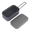 800ml Bento Box Anodizing Folding Handle Large Capacity Heat Resistant Aluminum Camping Bento Container Steaming Rack Outdoor Supply