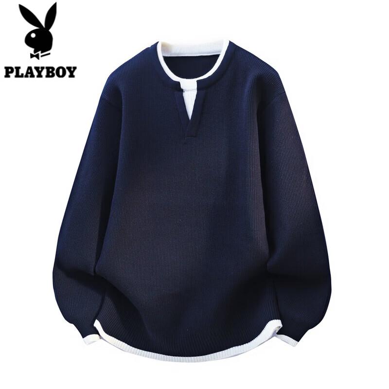 PLAYBOY Men s Faux Layered Knit Sweater XL