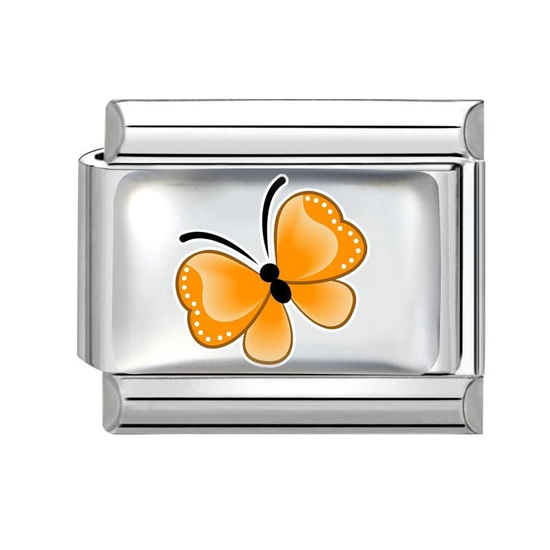 Y2K Dreamy Blue Purple Butterfly Tai Chi Flower Crab Bow Italian Charm Links Fit 9mm Stainless Steel Bracelet DIY Making Jewelry