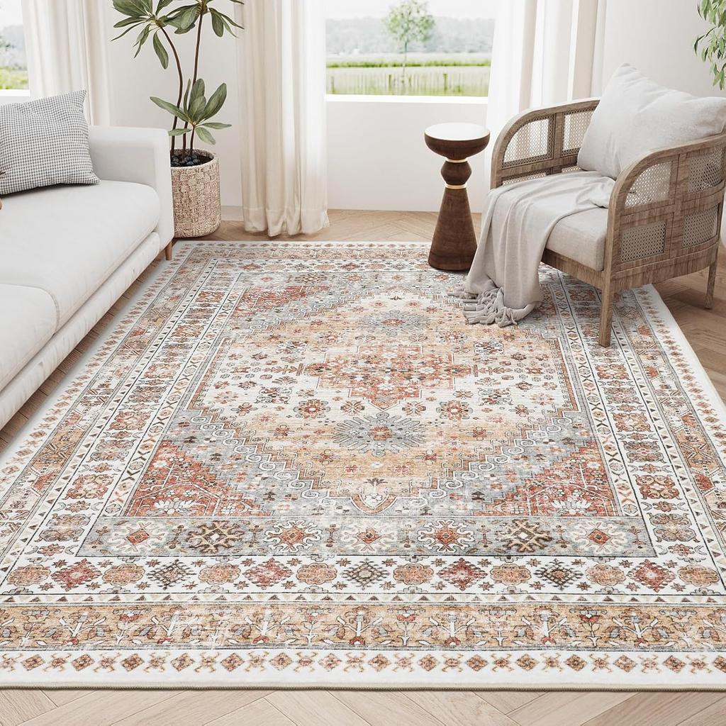 Retro Home Living Room Rug Large Size Non-slip Entrance Door Mats Easy Cleaning Soft Bedroom Carpet Decoration