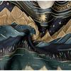 Tapzen Mountain Forest Tapestry - Boho Landscape Moon Stars Wall Hanging for Bedroom, Living Room, Classroom, Dorm (40 x 30 inches)