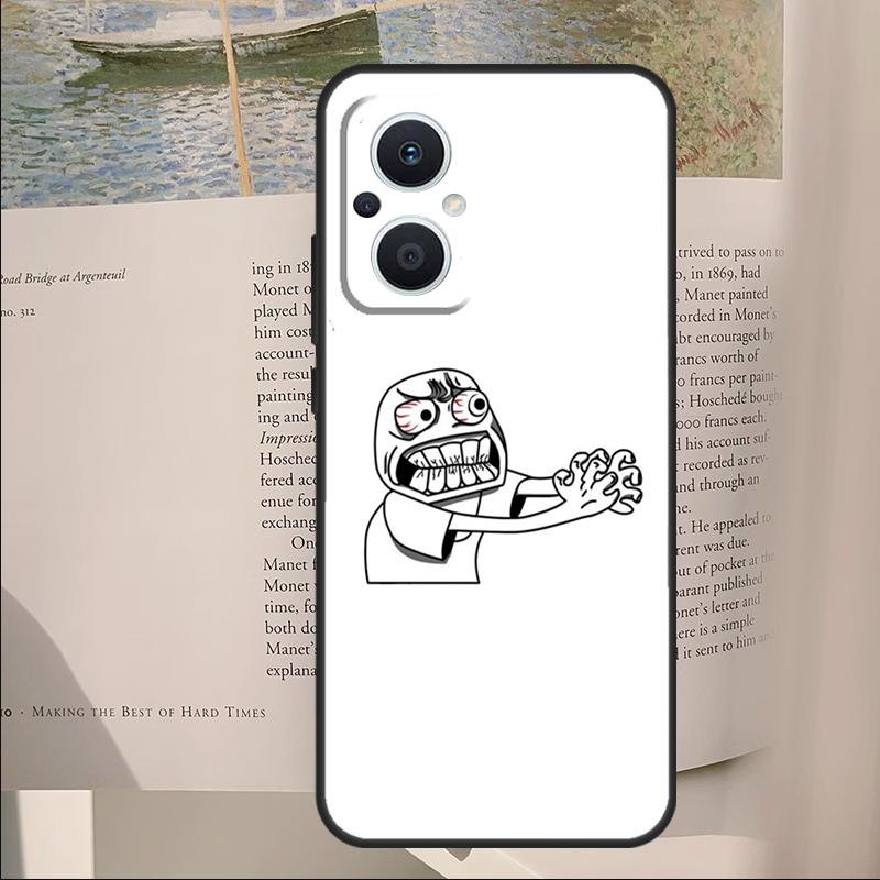 Troll Face Meme Cover For OPPO Reno 14F 11F 12F 13F 10 11 12 13 14 Pro 7 8 Lite OPPO Find X6 X8 X9 Pro Case