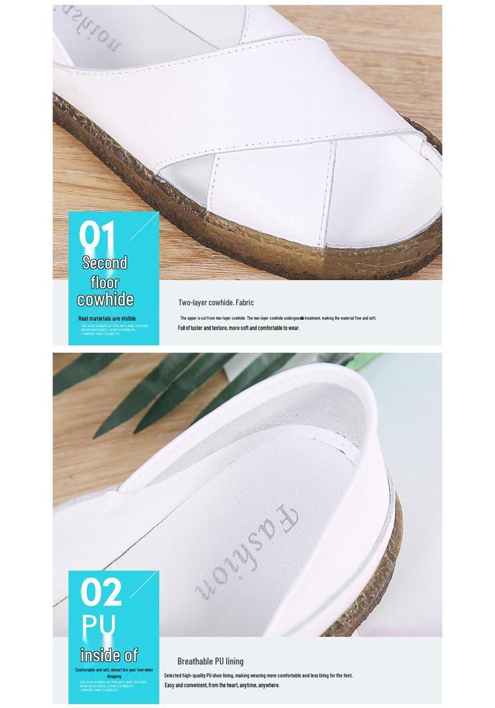 Korean Style Women's Cross Strap Sandals - Large Sizes for Mothers and Pregnant Women