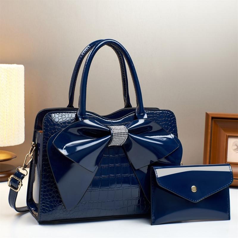 Weft Modieuze Vierkante Crossbody Tas voor Dames PU Leer Schouder Handtas met Interieur Ritsvak blauw