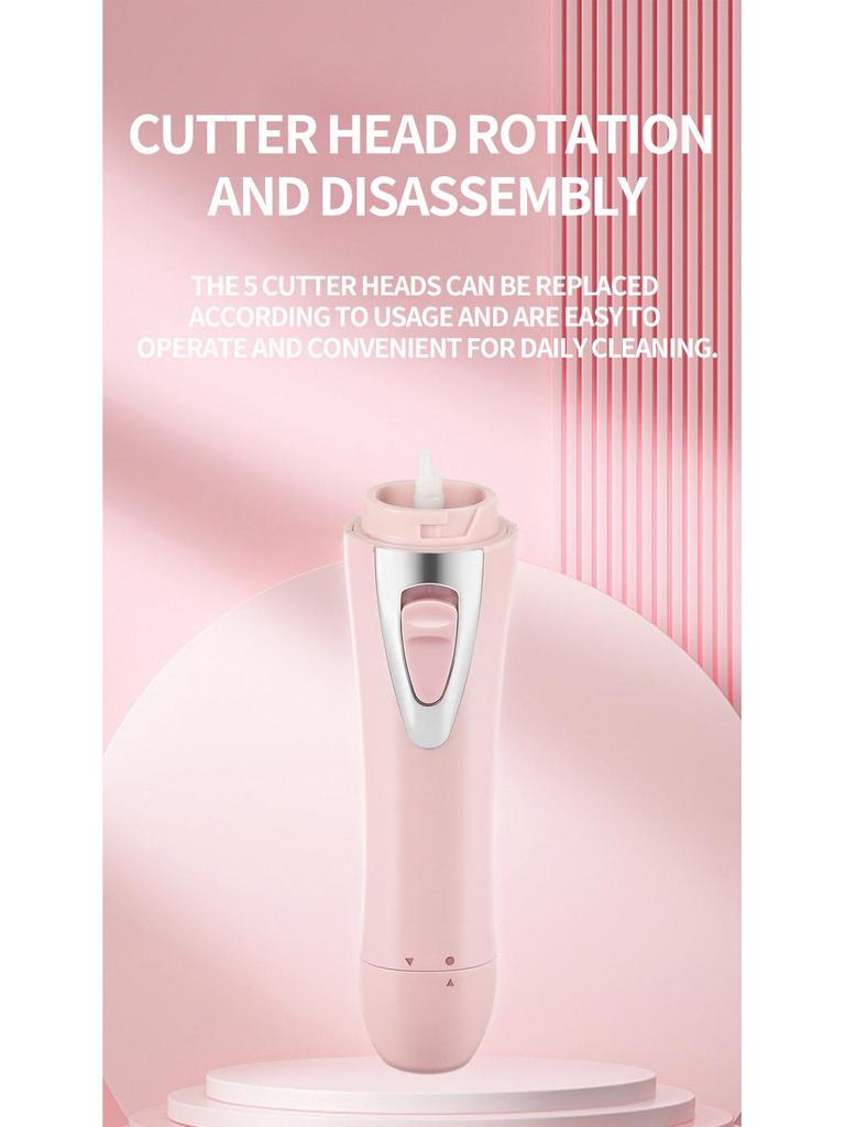USB Rechargeable 5-in-1 Women's Hair Remover - Multi-functional Trimmer for Nose, Eyebrows, and Sideburns