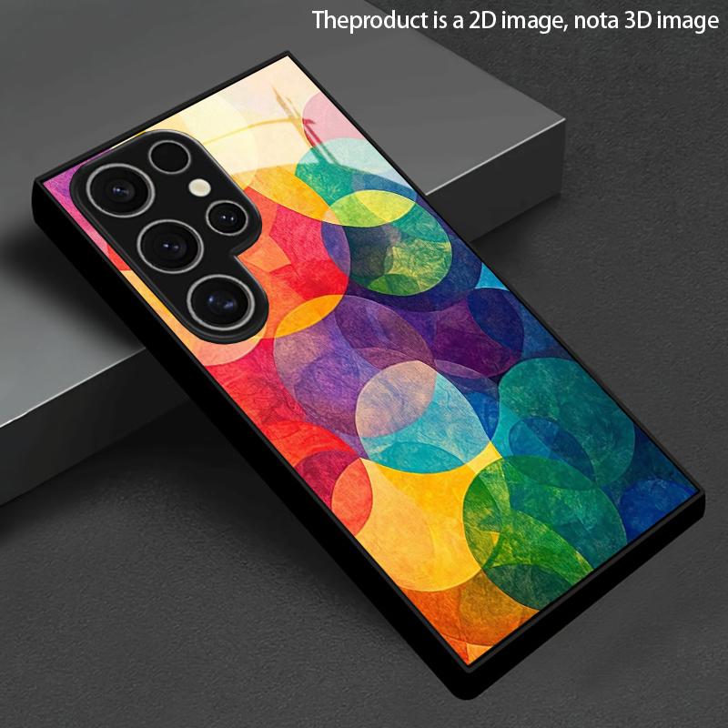 Abstract Colorful Pattern 2D Phone Case for Samsung S26 S25 S24 S23 S22 S21 S20 A56 A36 A16 - Durable Glass Protective Cover