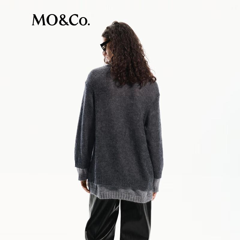 MO&Co. Faux Two-Piece Mohair Wool Blend Cardigan