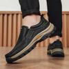 Zapatos de cuero hechos a mano para hombre, mocasines casuales para exteriores, mocasines planos, zapatos para caminar