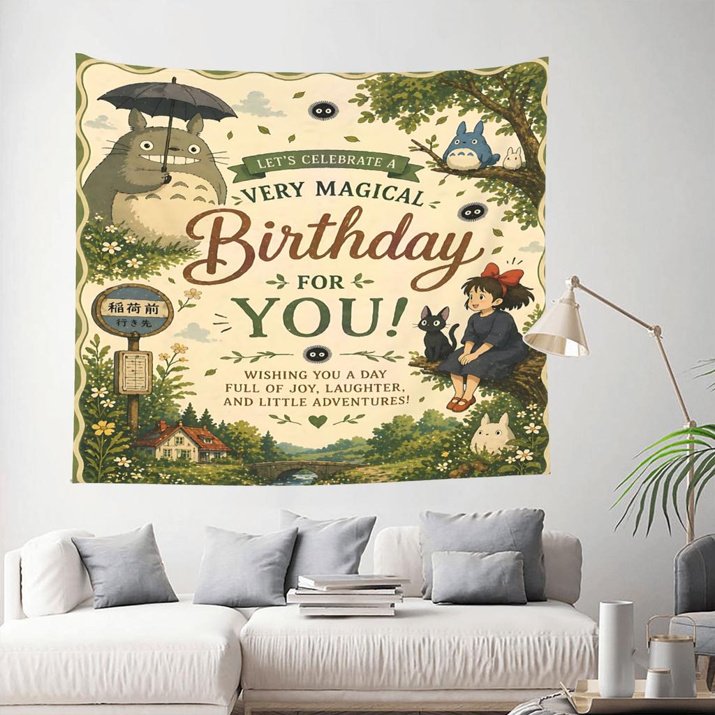 Anime Kiki’s Delivery Service cutecore Tapestry Bedroom Decoration Wall Hanging Blanket Tapestry Cool Stuff For Room