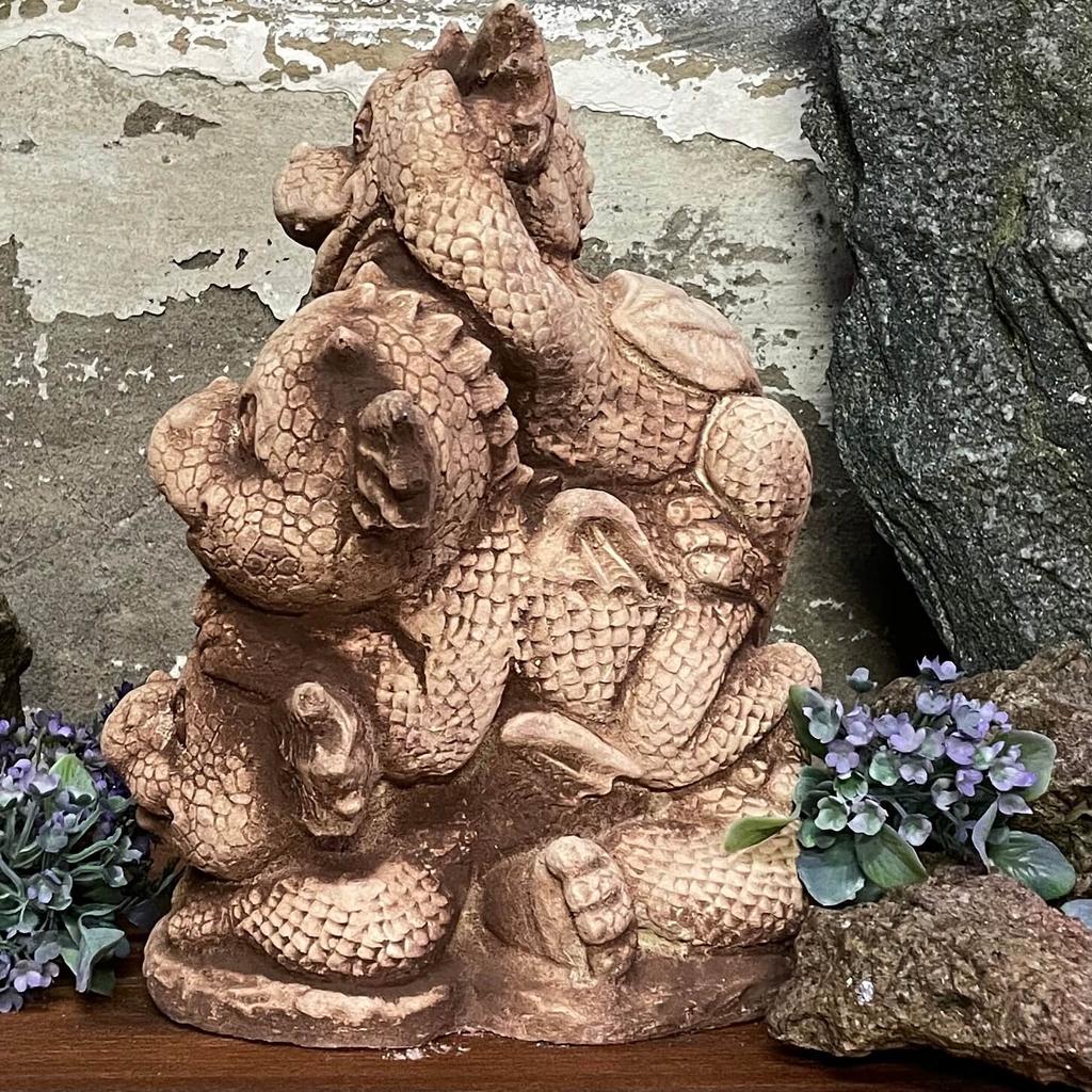 Dragon family sculpture concrete dragon family figure