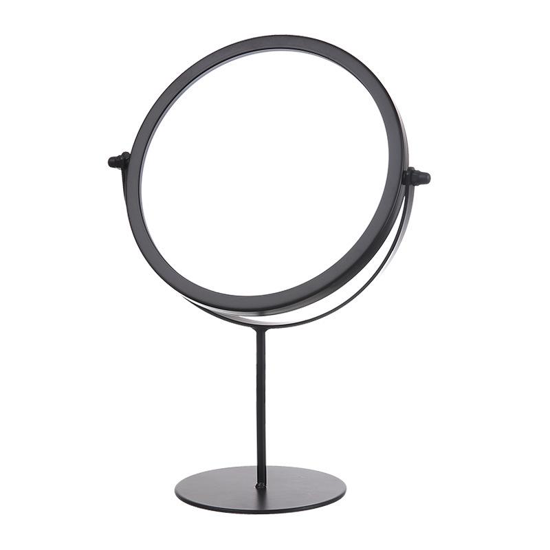 Nordic Style Round Wrought Iron Makeup Vanity Mirror for Bathroom or Dormitory