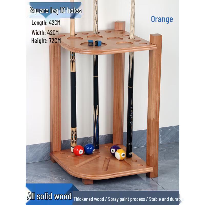 Solid Wood 10-Hole Billiard Cue Rack
