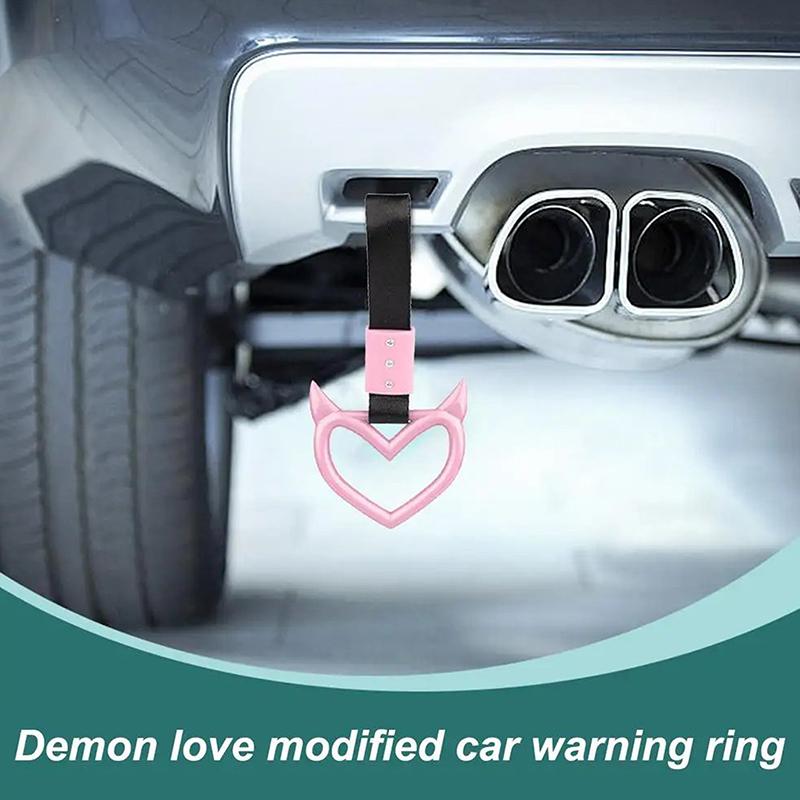 1Pcs Newhandle Ring Heart Train Bus Hand Strap Styling Drift Charm Car Warning Tow Strap Hook Sticker
