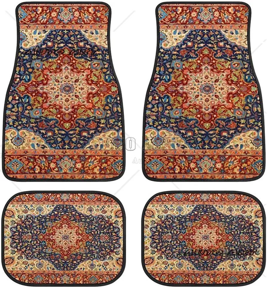 Set di 4 Tappetini per Pavimento Auto Design Tappeto Persiano Tappetini Interni Auto Resistenti Tappeti Anteriori e Posteriori per Auto Camion S