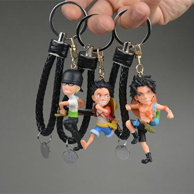 One Piece Model Cartoon Keychain Roronoa Zoro Monkey D Luffy Cartoon Toys Ornament Key Bag Car Keyring Birthday Gifts