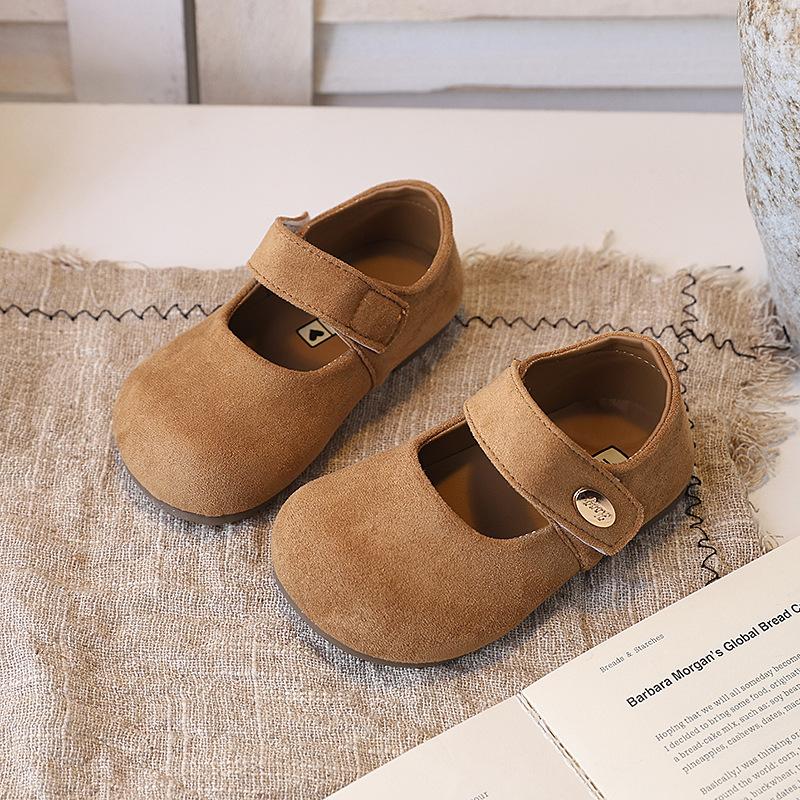 

New Style Girls Leather Shoes with Soft Soles, Single Shoes 21 верблюд