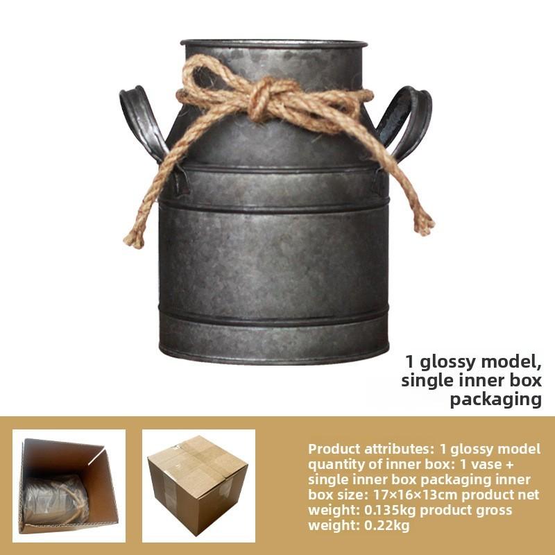 Retro Metal Flower Bucket With American Style For Home Garden Display