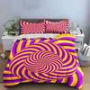 Psychedelic Pattern Three-Piece Decor Soft Comfortable Duvet Cover Bedding Set Included 1*Duvet Cover & 2*Pillowcases, Gift