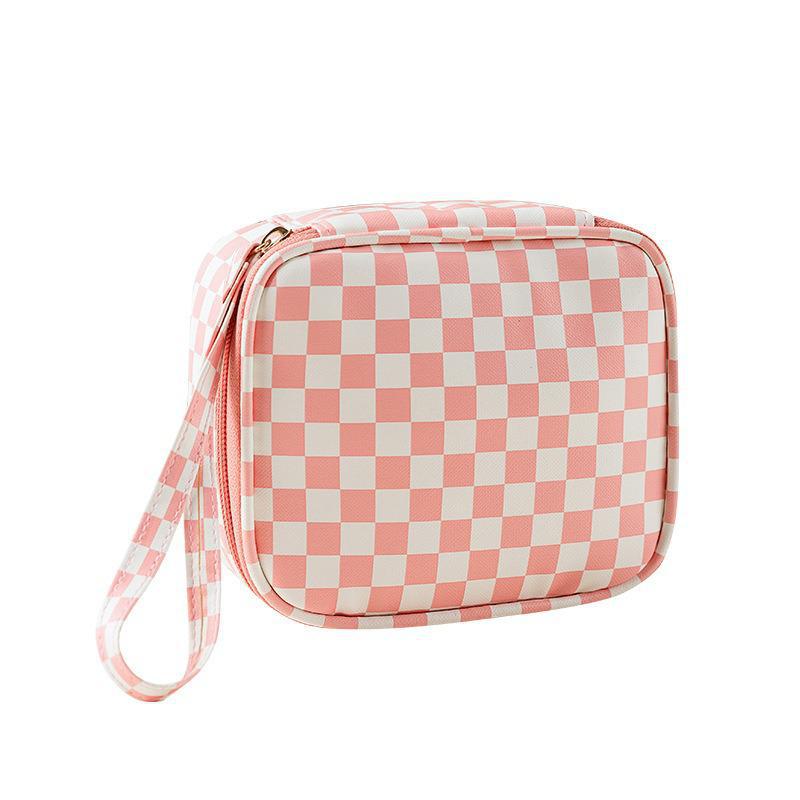 Borsa portaoggetti portatile per assorbenti igienici per studenti - Design a scacchiera