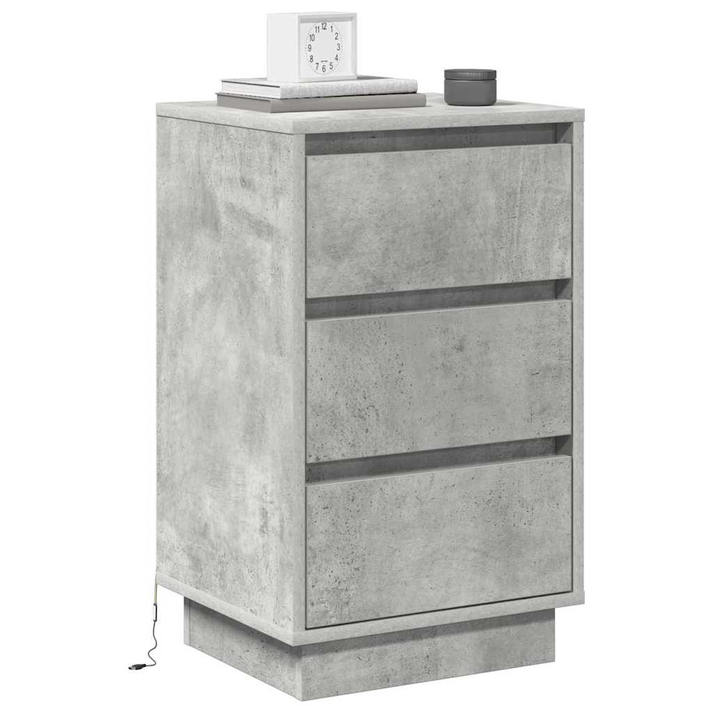 Nightstand Concrete Grey 39 x 34.5 x 65 cm Particleboard