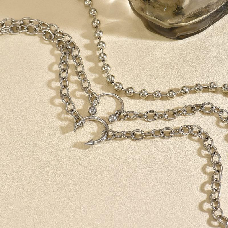 Pendants, necklaces, jewelry, hip-hop trend, niche personality, punk style, multi-layer design items.