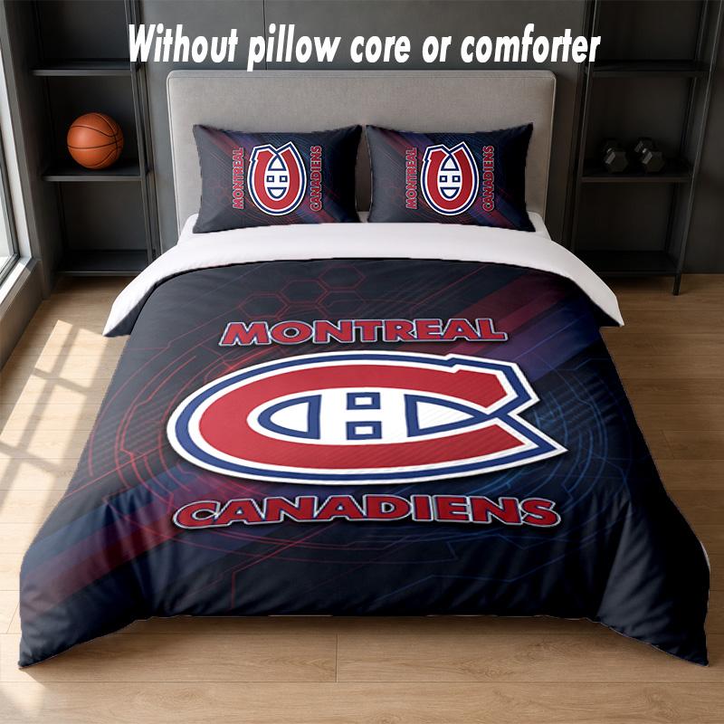 Montreal Canadiens Design Bed Bedding Set 1 Duvet Cover + 2 Pillowcases Soft Breathable Household Bed Linens