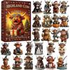 Christmas Countdown Calendar with 24 Acrylic 3D Highland Cow Decorations, Compatible with Holidays -New 9-28