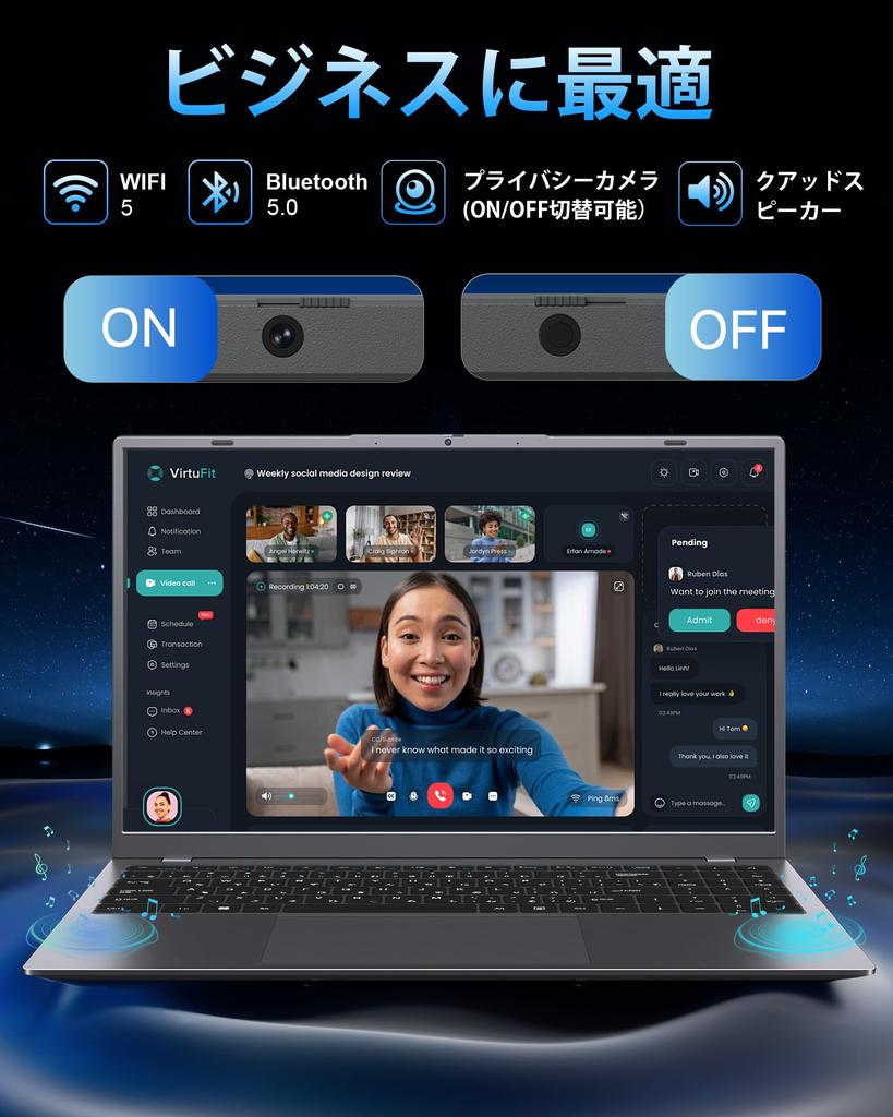 Laptop with Office thin and large Full HD IPS 6500Y 8GB 128GB Bluetooth large Japanese suitable for business and ideal for working from 2024,