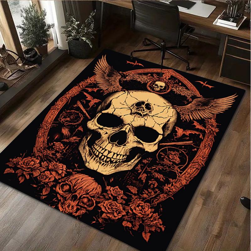 1Pc Skull Rug - Home Carpet Office Decorative Carpet For Living Room Bedroom Door Mat Floor Rug Computer Chair Area Rug