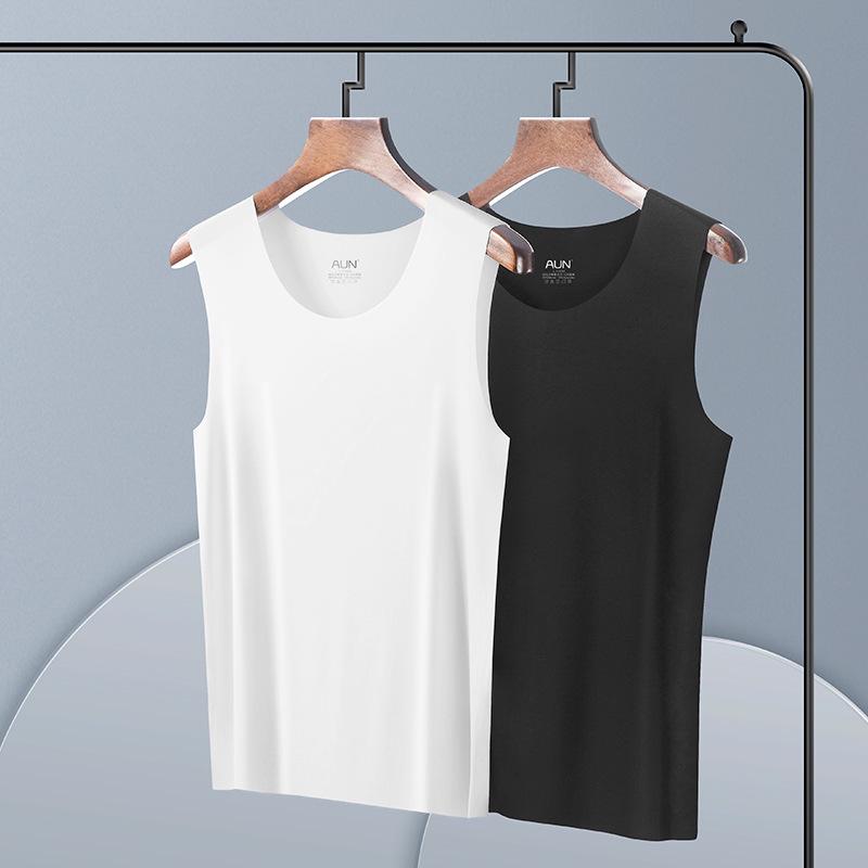Aiyouen Men s Ice Silk Sleeveless Modal Tank Top XXXL чёрный