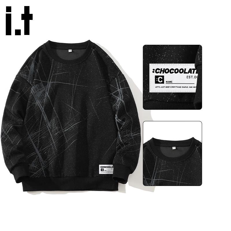 

CHOCOOLATE Men s American Retro Loose Round Neck Sweatshirt 4XL