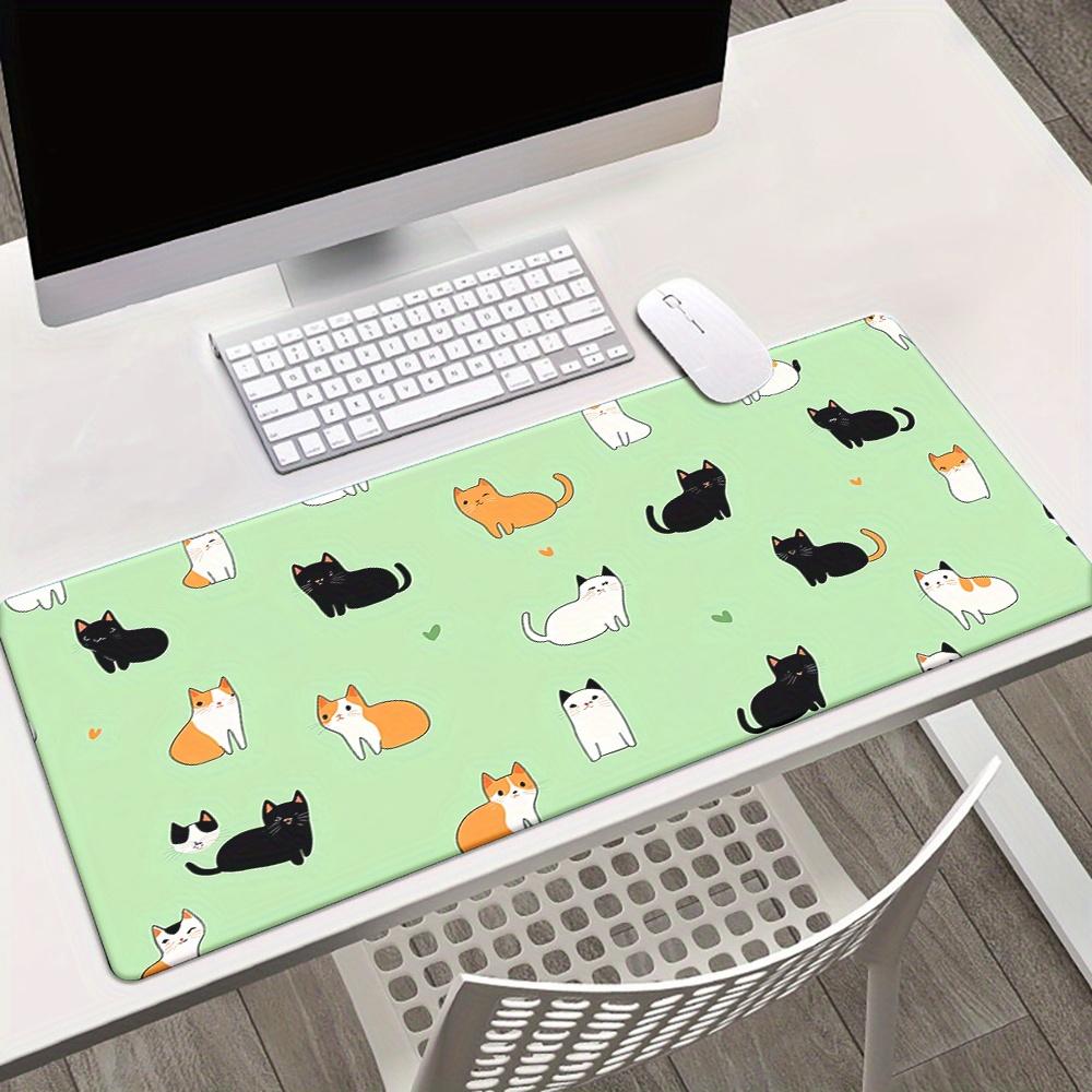 Cartoon Süße Katze HD Bedrucktes Mauspads Waschbare Rutschfeste Schreibtischunterlage für Gaming Büronutzung Perfektes Geschenk für Katzenliebhaber