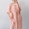 1011 new cotton and silk nightdress women's summer short-sleeved pajamas cartoon pony element long loose cotton silk skirt can be worn outside