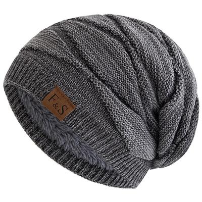New Unisex Slouchy Winter Hats Plush Fleece Lined Warm Beanie Cap Men Women Casual Decor Mixed Color Winter Ski Knitted Hats