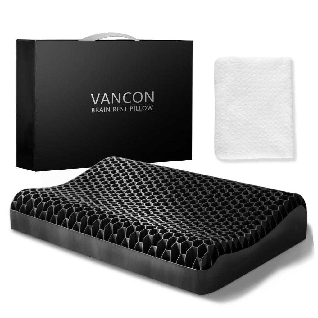 [New] Gel Pillow, Memory Foam, Neck Pain Relief, Tencel, with Pillowcase, Perfect for Side Sleeping, Naps, and Naps, High Resilience, Zero Gravity,