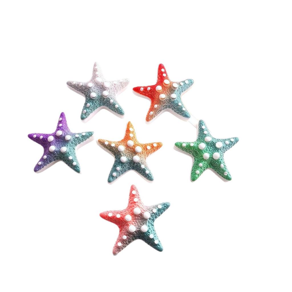Gradient Rainbow Starfish Resin Phone Case & DIY Jewelry Hair Accessories