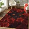 1Pc Black Cat Roses Rug, Office Carpet Indoor Outdoor Doormat, Non-Slip, Comfortable, Living, Christmas Halloween,  Xmas Gift G1106