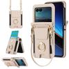 Etui ochronne crossbody Samsung Z Flip7/6/5 z przegródką na karty i składaną podstawką pierścieniową