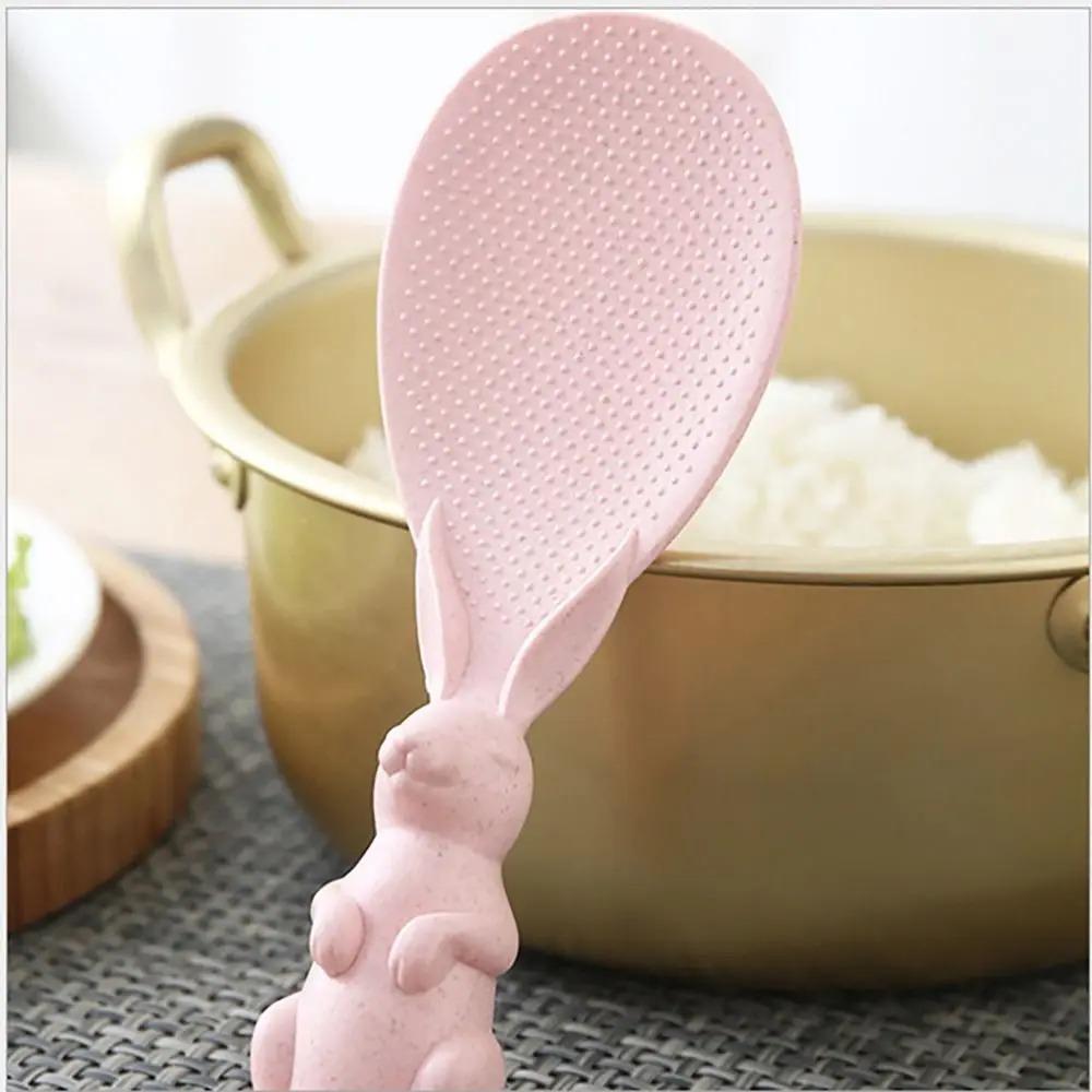 Plastic Rice Spoon Cute Kitchen Accessories Rabbit Handle Rice Shovel Non-stick Rice Scoop Home Kitchen