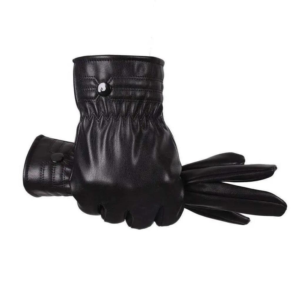 Herren Lederhandschuhe Winter Outdoor Motorradhandschuhe Plus samtdicke Touchscreen-Handschuhe