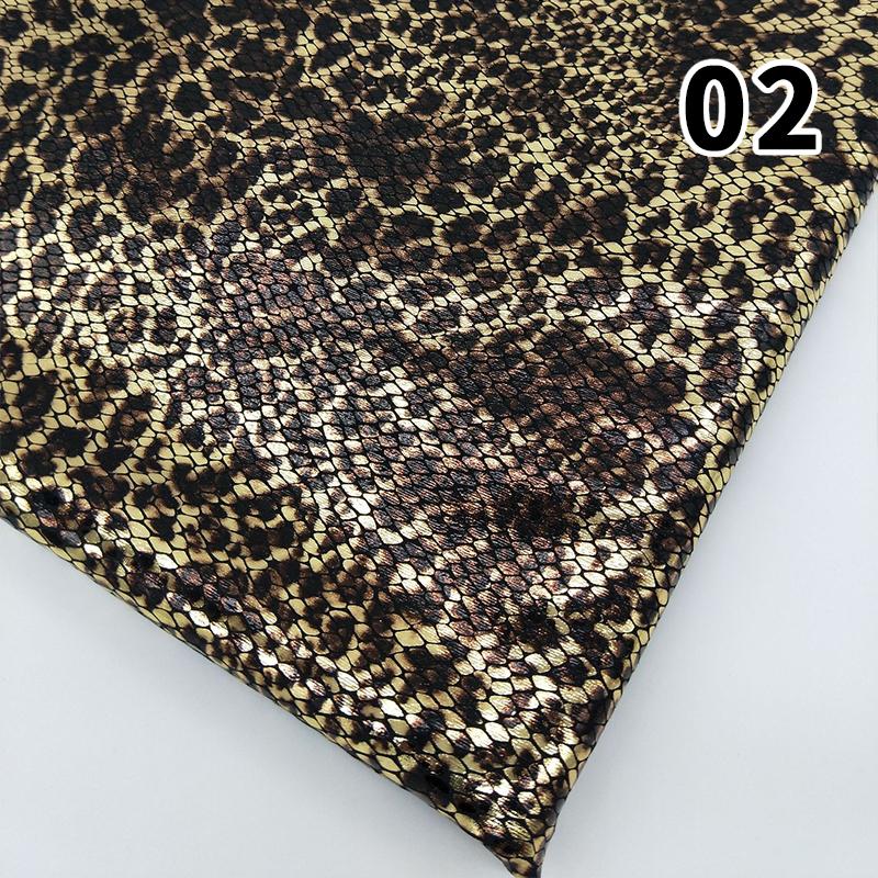 1/2/3M 4-Way Elastic Classic Leopard Print Bronzing Fabric Gold Snake Skin Texture Spandex Fabric For Sewing Clothes Upholstery