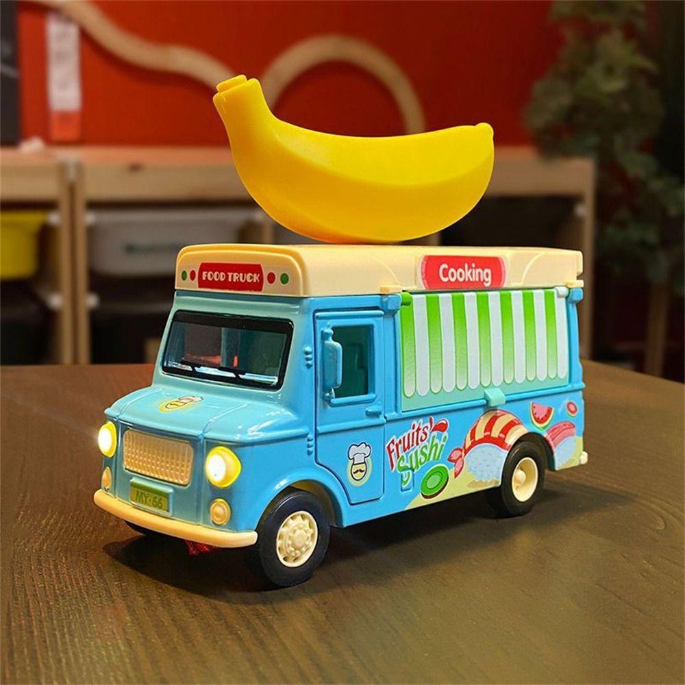 with Music Light Ice Cream Car Model Burger Bus Pull Back Car  Parent-child Interaction