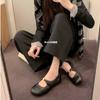 Punkt zweites Haar! Mode vielseitige neue quadratische Kopf plissierte flache Ballerinas Damen Mary Jane Schuhe Oma Schuhe Herbst