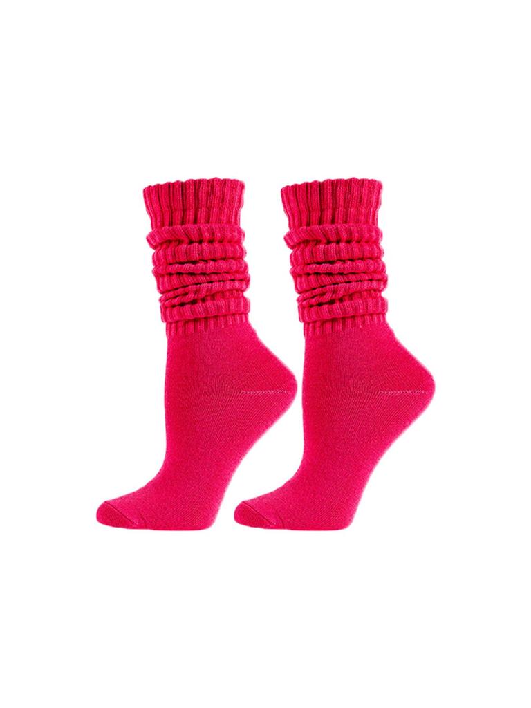 Candy Color Chunky Socks for Men and Women - Autumn/Winter Solid Slimming Long Socks