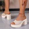 2025 Summer Women's Open-Toe Thick Platform Flip Flops New Outdoor Chunky Heel Slide Slip Minimalist High Heels Zapatos